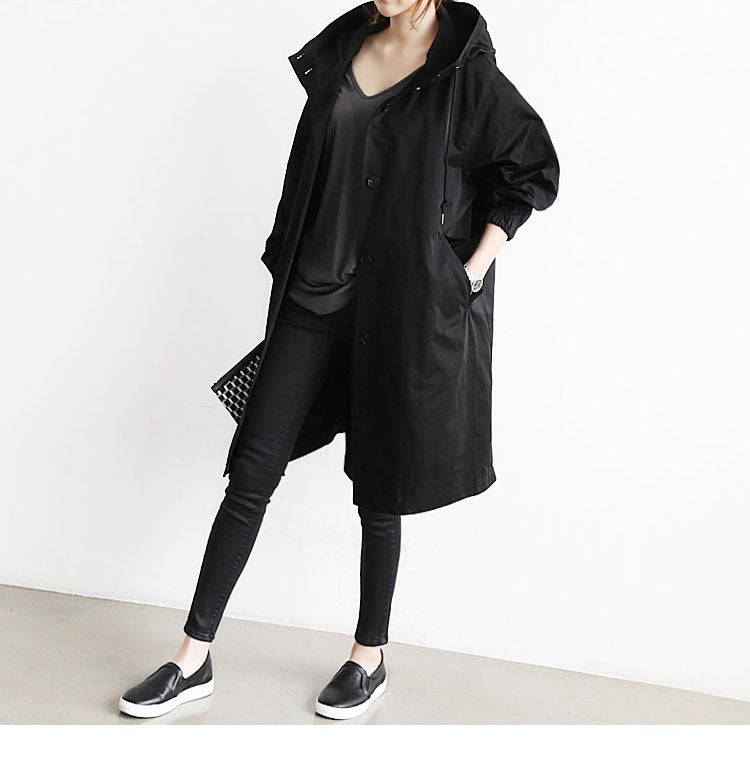 Veste Coupe-Vent Imperméable à Capuche pour Femme