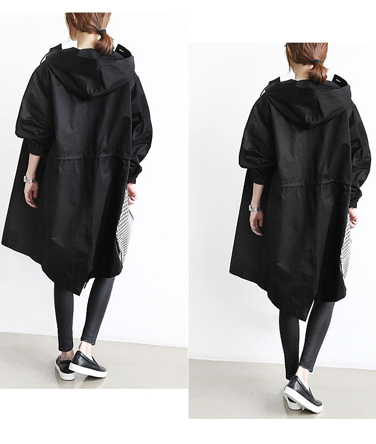 Veste Coupe-Vent Imperméable à Capuche pour Femme