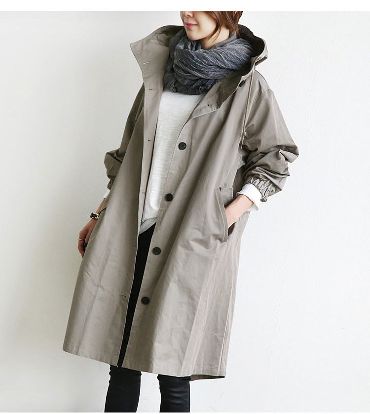 Veste Coupe-Vent Imperméable à Capuche pour Femme
