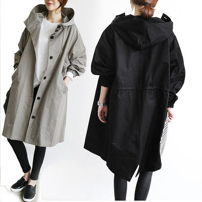 Veste Coupe-Vent Imperméable à Capuche pour Femme