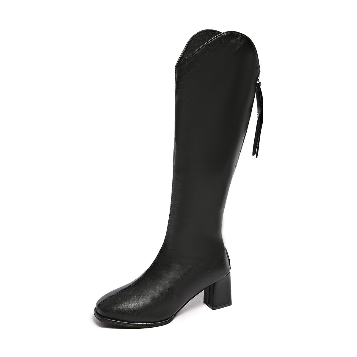 Nouvelles bottes cuissardes à talon haut et bout carré pour femme
