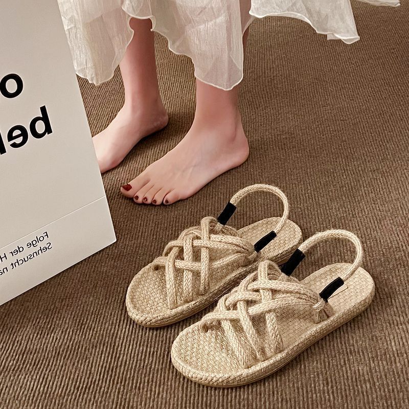Sandales Femme à Cordes Tressées – Confort et Style Décontracté