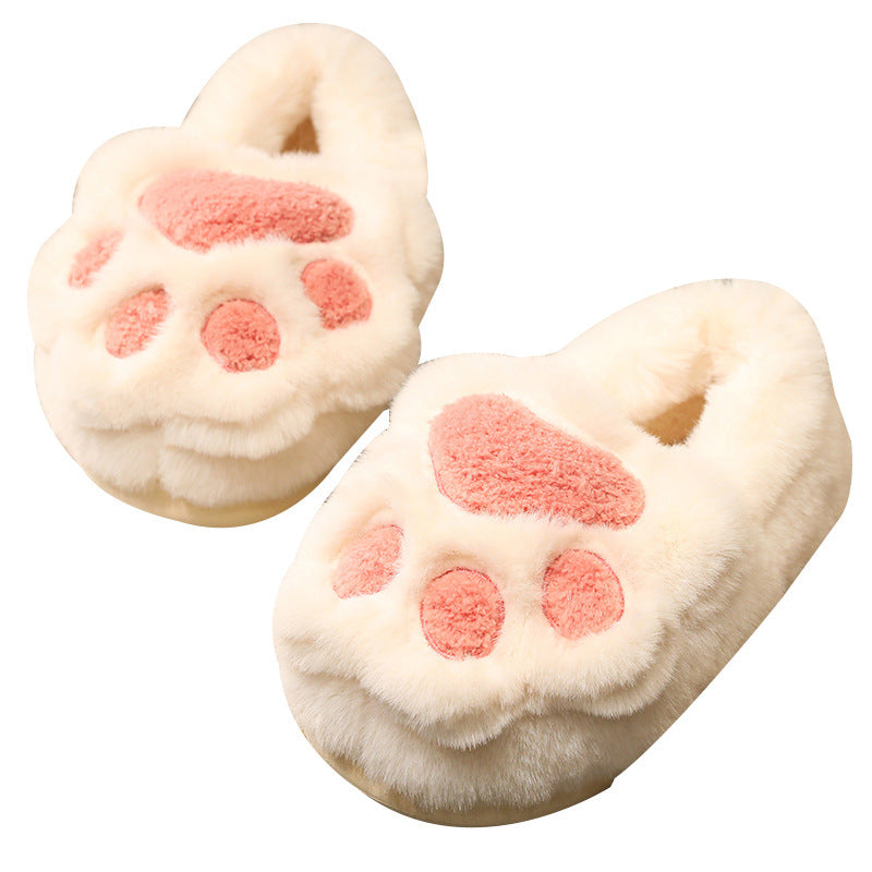 Chaussons peluche empreinte pour femme