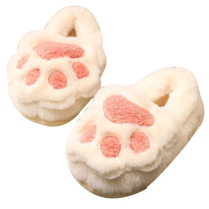 Chaussons peluche empreinte pour femme