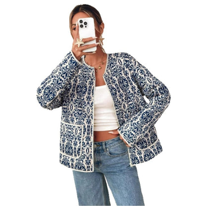 Veste légère à imprimé ethnique pour femme