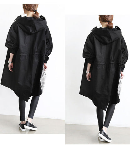 Veste Coupe-Vent Imperméable à Capuche pour Femme