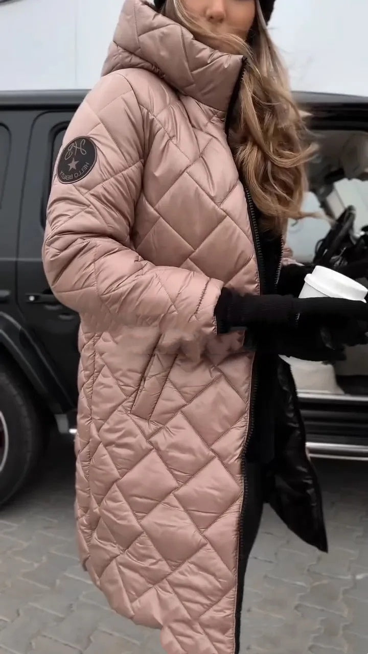 Veste légère chaude à capuche pour femme (coupe courte)