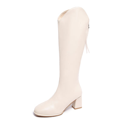 Nouvelles bottes cuissardes à talon haut et bout carré pour femme