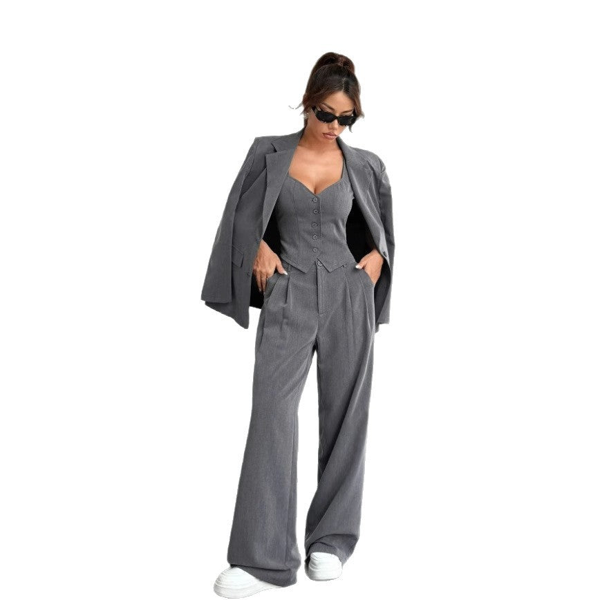 Ensemble tailleur féminin trois pièces à coupe moderne – Style Automne et Hiver