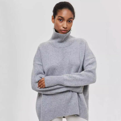Pull paresseux décontracté ample à col moque