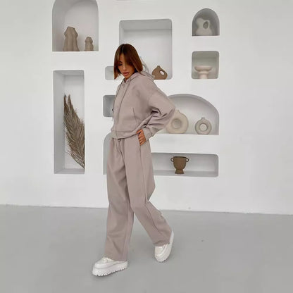 Ensemble de survêtement décontracté à capuche pour femme