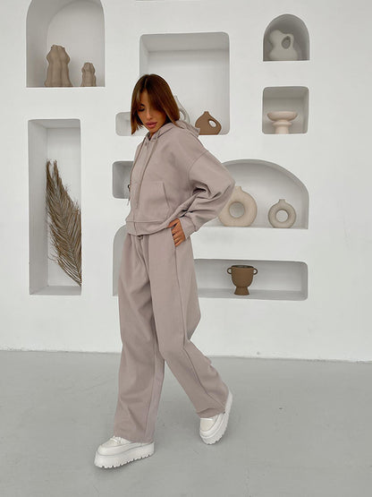 Ensemble de survêtement décontracté à capuche pour femme