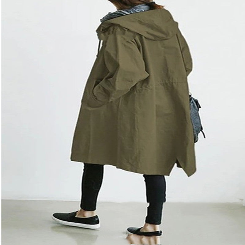 Veste Coupe-Vent Imperméable à Capuche pour Femme