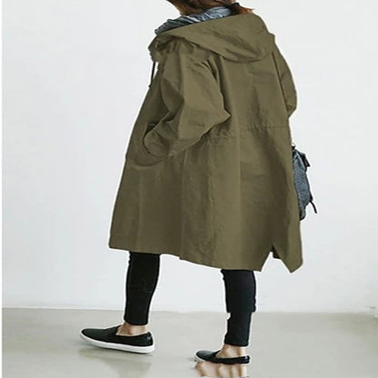 Veste Coupe-Vent Imperméable à Capuche pour Femme