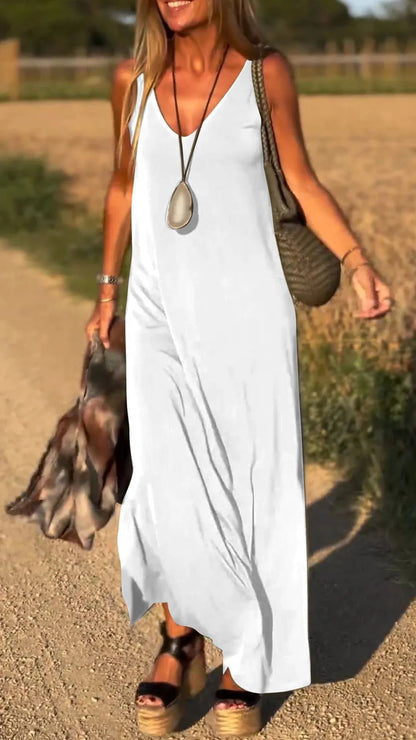 Robe Longue d'Été à Bretelles – Coupe Fluide et Décontractée