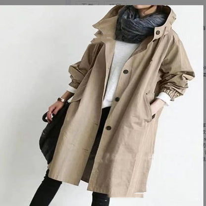 Veste Coupe-Vent Imperméable à Capuche pour Femme