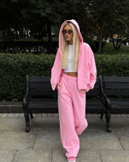 Ensemble de survêtement décontracté à capuche pour femme