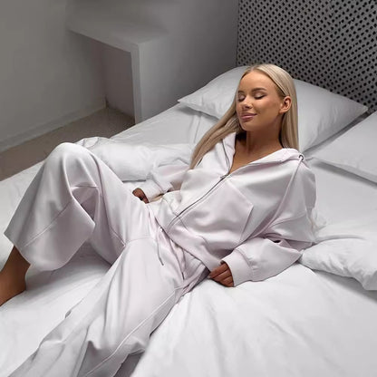 Ensemble de survêtement décontracté à capuche pour femme