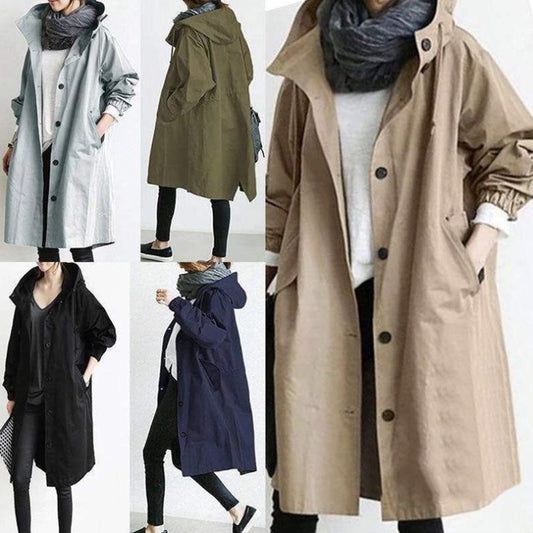 Veste Coupe-Vent Imperméable à Capuche pour Femme