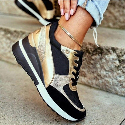 Baskets tendance à semelle compensée pour femme