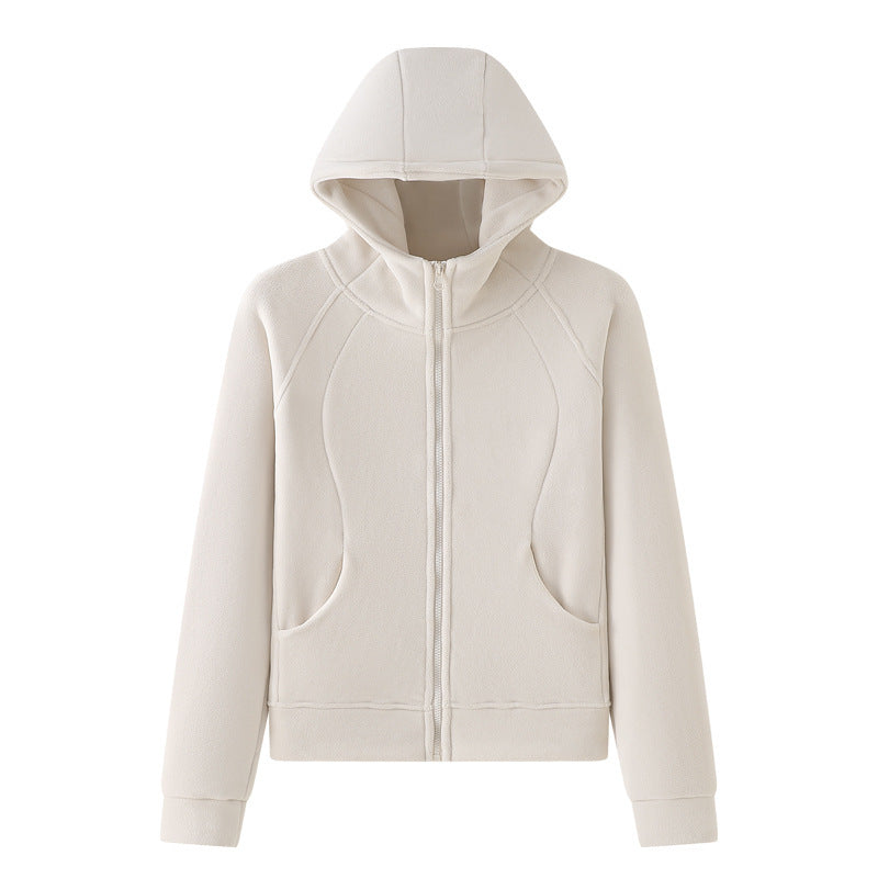 Veste à capuche zippée en tissu doux pour femme– Intérieur Doux Brossé