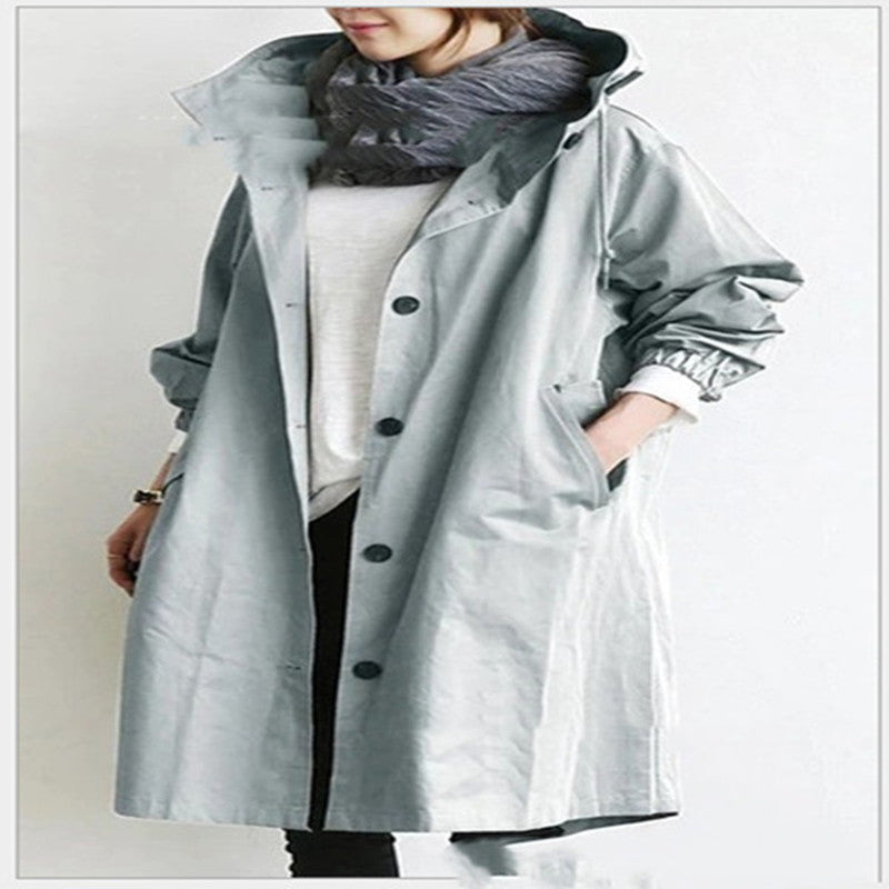 Veste Coupe-Vent Imperméable à Capuche pour Femme