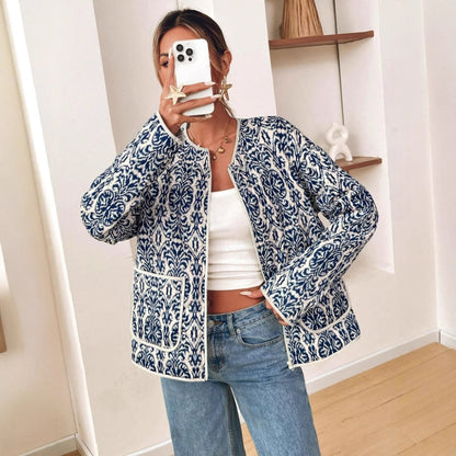 Veste légère à imprimé ethnique pour femme
